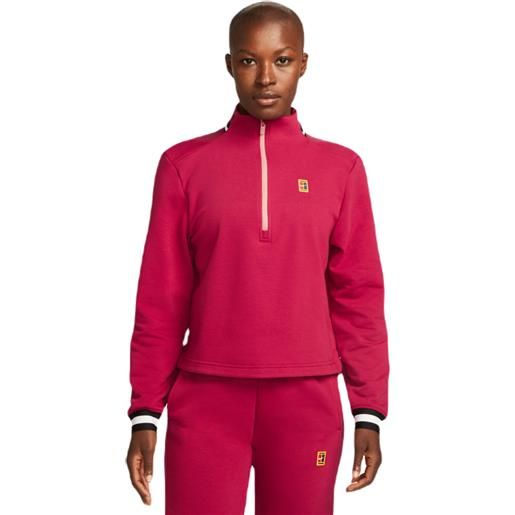 Nike felpa da tennis da donna Nike court dri-fit heritage fleece - noble red/red stardust