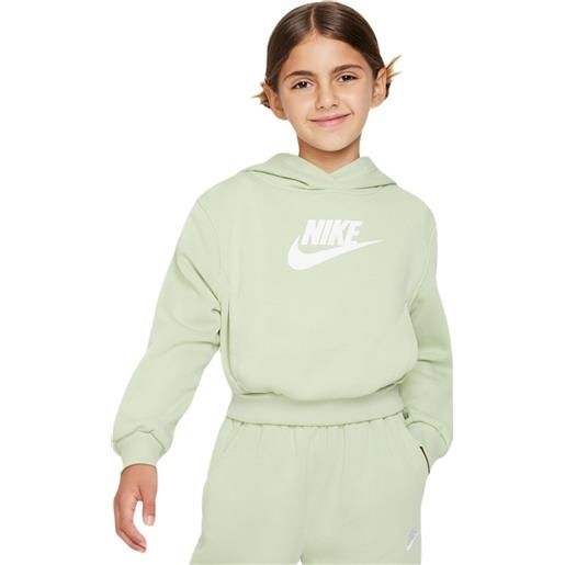 Nike felpa per ragazze Nike sportswear club fleece crop hoodie - honeydew/white
