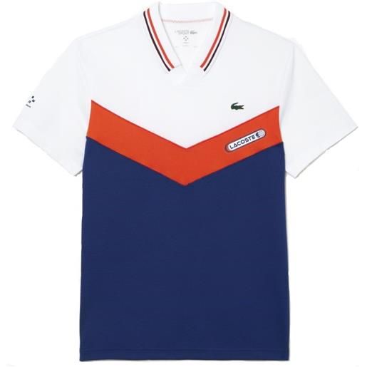 Lacoste polo da tennis da uomo Lacoste tennis x daniil medvedev seamless effect polo shirt - navy blue/orange/white