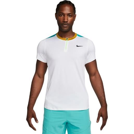 Nike polo da tennis da uomo Nike court dri-fit advantage polo - white/washed teal/bronzine/black
