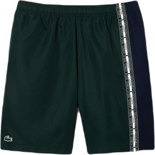 Lacoste pantaloncini da tennis da uomo Lacoste recycled fiber shorts - green/navy blue/white