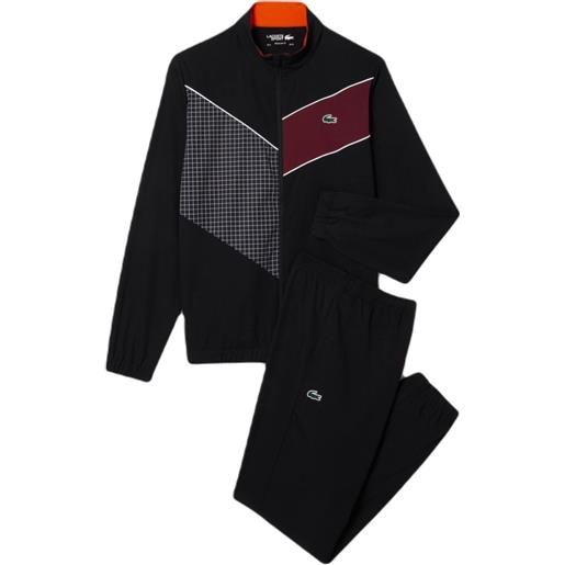 Lacoste tuta da tennis da uomo Lacoste stretch fabric tennis sweatsuit - black/orange/bordeaux