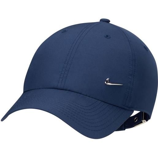 Nike berretto da tennis Nike dri-fit club unstructured metal swoosh cap - midnight navy/metallic silver