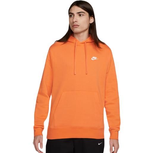 Nike felpa da tennis da uomo Nike sportswear club fleece pullover hoodie - bright mandarin/bright mandarin/white