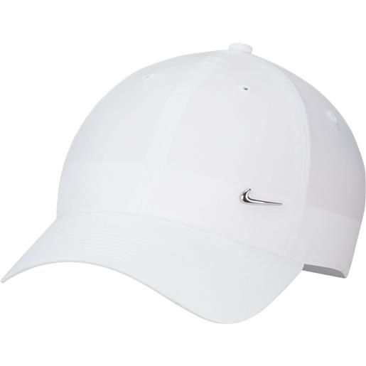 Nike berretto da tennis Nike dri-fit club unstructured metal swoosh cap - white/metallic silver