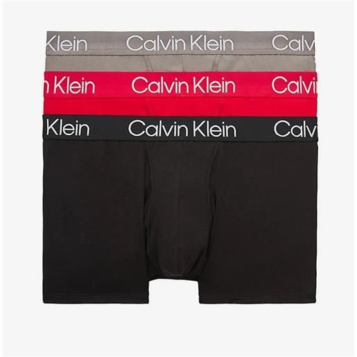 Calvin Klein boxer sportivi da uomo Calvin Klein boxer brief 3p - december sky/rouge/black
