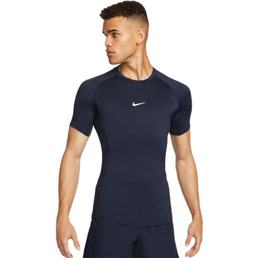 Nike abbigliamento compressivo Nike pro dri-fit tight short-sleeve fitness top - obsidian/white