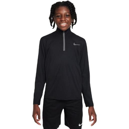 Nike maglietta per ragazzi Nike dri-fit poly+ 1/4 zip - black/reflective silver