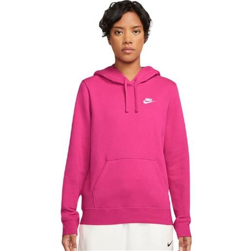 Nike felpa da tennis da donna Nike sportswear club fleece pullover hoodie - fireberry/white