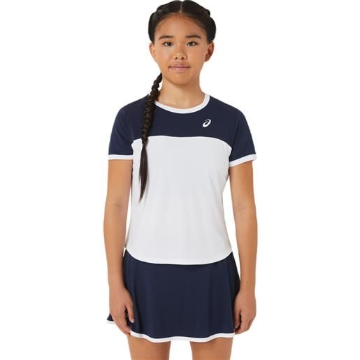 Asics maglietta per ragazze Asics tennis short sleeve top - brilliant white/midnight