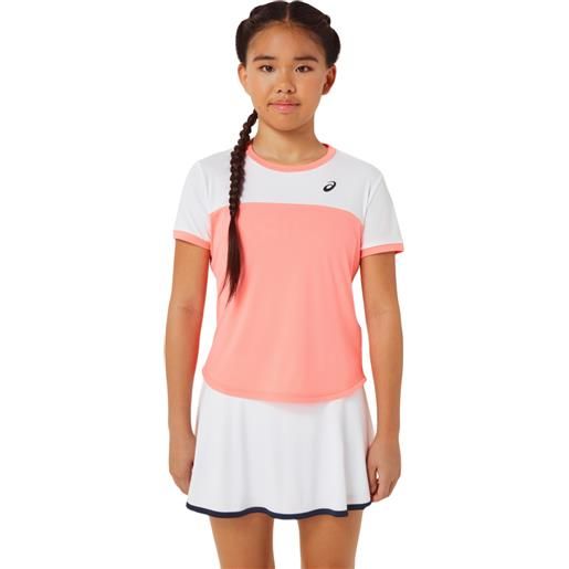 Asics maglietta per ragazze Asics tennis short sleeve top - guava/brilliant white