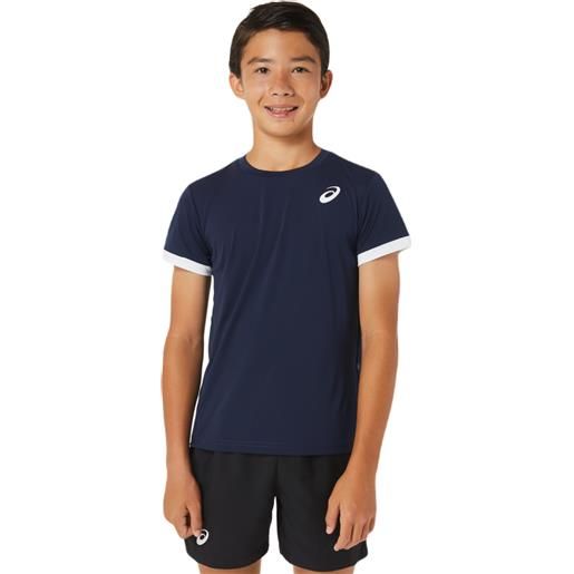 Asics maglietta per ragazzi Asics tennis short sleeve top - midnight/brilliant white