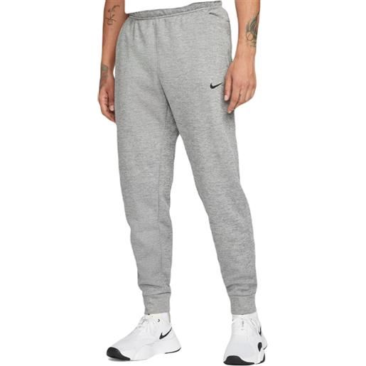 Nike pantaloni da tennis da uomo Nike therma-fit tapered fitness pants - dark grey heather/particle grey/black