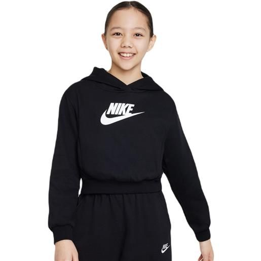 Nike felpa per ragazze Nike sportswear club fleece crop hoodie - black/white