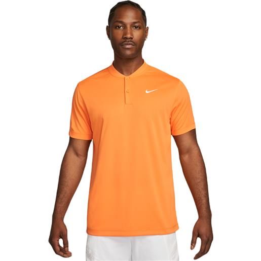 Nike polo da tennis da uomo Nike court dri-fit blade solid polo - bright mandarin/white