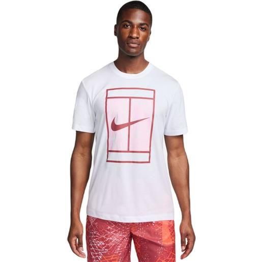 Nike t-shirt da uomo Nike court dri-fit tennis t-shirt - white/cedar