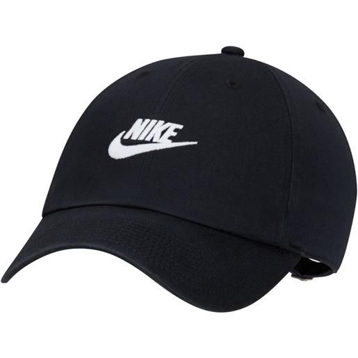 Nike berretto da tennis Nike club unstructured futura wash cap - black/white