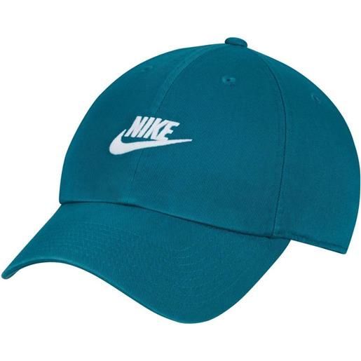 Nike berretto da tennis Nike club unstructured futura wash cap - geode teal/white