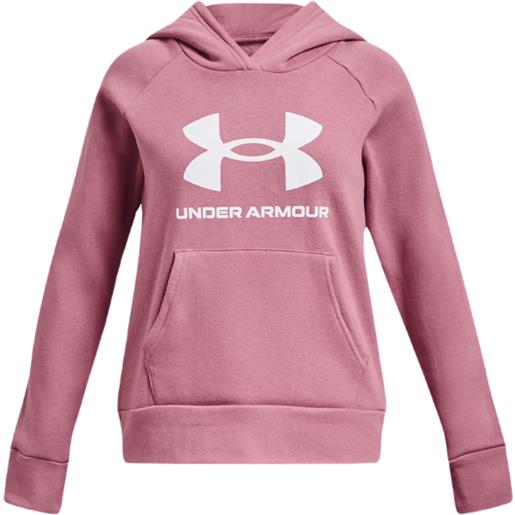 Under Armour felpa per ragazze Under Armour girls' ua rival fleece big logo hoodie - pink/white