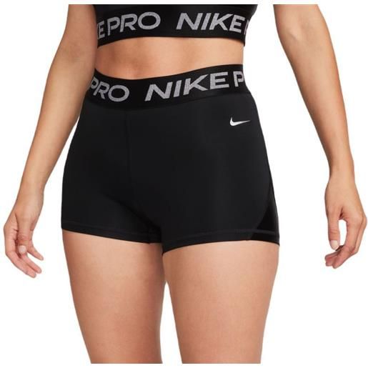 Nike pantaloncini da tennis da donna Nike pro mid-rise 3" shorts - black/metallic silver