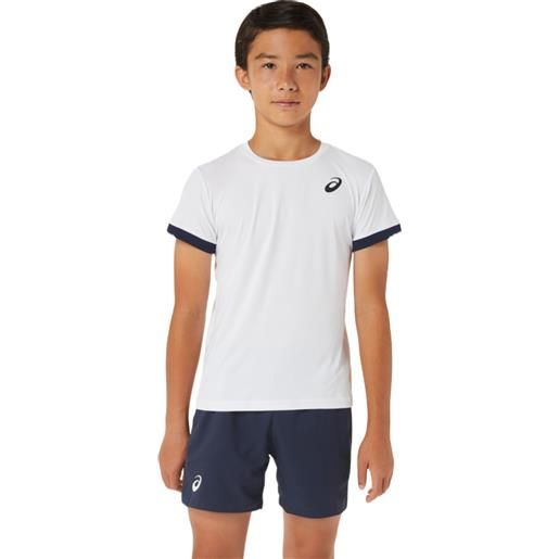 Asics maglietta per ragazzi Asics tennis short sleeve top - brilliant white/midnight