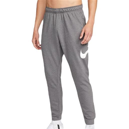 Nike pantaloni da tennis da uomo Nike dry pant taper fa swoosh - charcoal heather/white