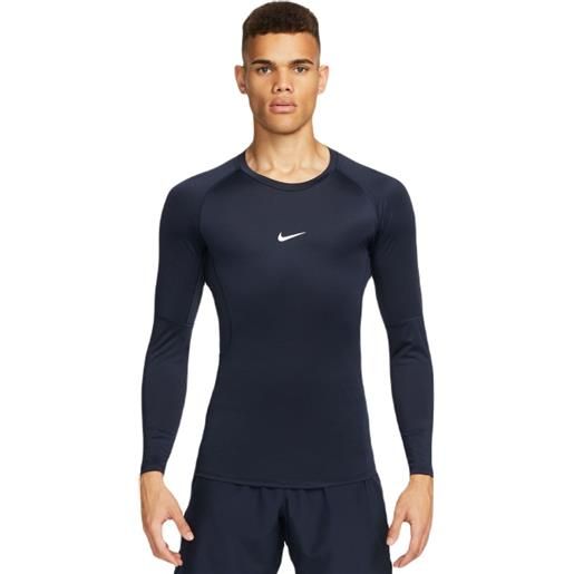 Nike abbigliamento compressivo Nike pro dri-fit tight long-sleeve fitness top - obsidian/white