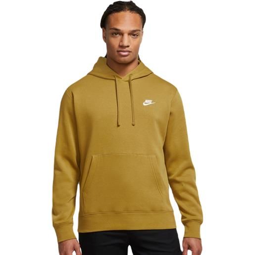 Nike felpa da tennis da uomo Nike sportswear club fleece pullover hoodie - bronzine/bronzine/white