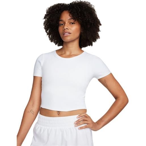 Nike maglietta donna Nike one fitted dir-fit short sleeve top - white/black