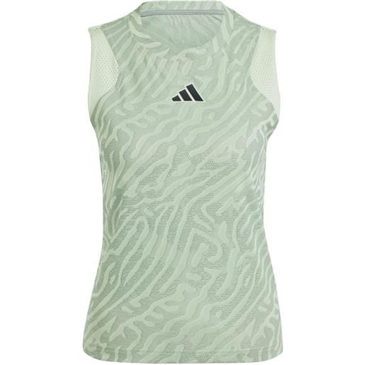 Adidas top da tennis da donna Adidas airchill pro match tank - silver green/semi green spark