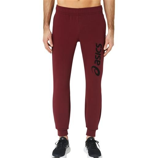 Asics pantaloni da tennis da uomo Asics big logo sweat pant - antique red/performance black