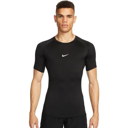Nike abbigliamento compressivo Nike pro dri-fit tight short-sleeve fitness top - black/white