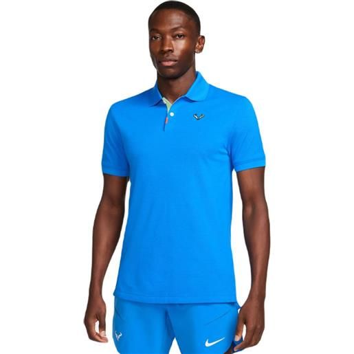 Nike polo da tennis da uomo Nike rafa slim polo - light photo blue/light lemon twist