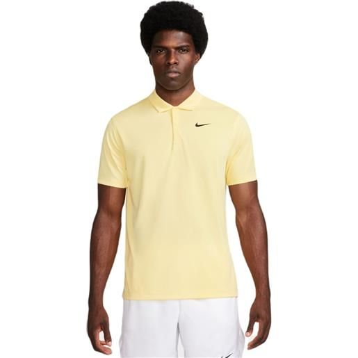 Nike polo da tennis da uomo Nike court dri-fit solid polo - soft yellow/black