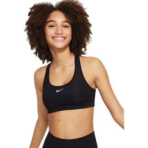 Nike reggiseno per ragazze Nike girls swoosh sports bra - black/white
