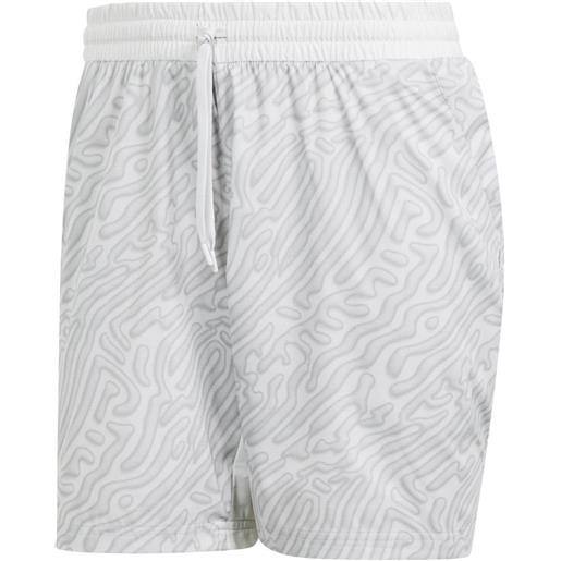 Adidas pantaloncini da tennis da uomo Adidas tennis heat. Rdy pro printed ergo 7' short - grey one/charcoal solid grey