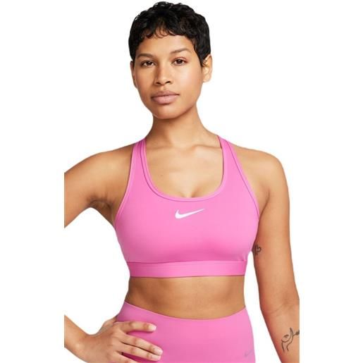 Nike reggiseno Nike swoosh medium support non-padded sports bra - playful pink/white