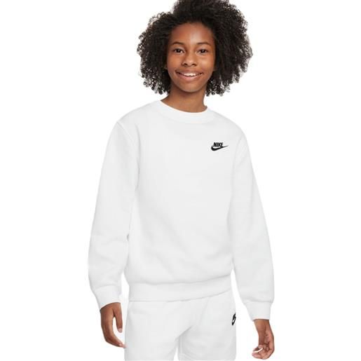 Nike felpa per ragazze Nike kids sportswear club fleece hoodie - white/black