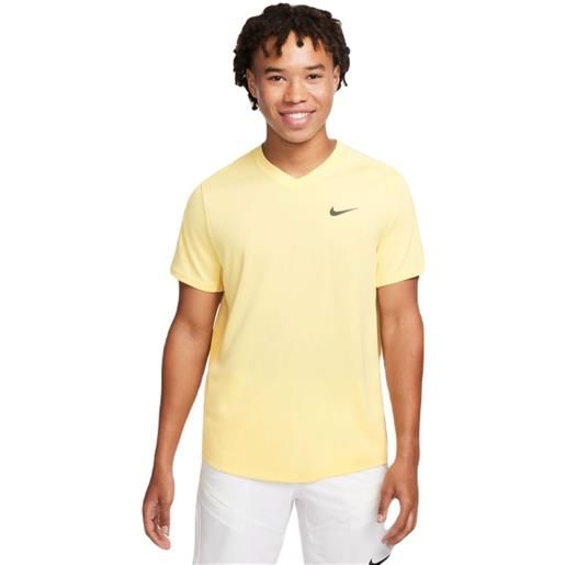 Nike t-shirt da uomo Nike court dri-fit victory - soft yellow/topaz gold/black