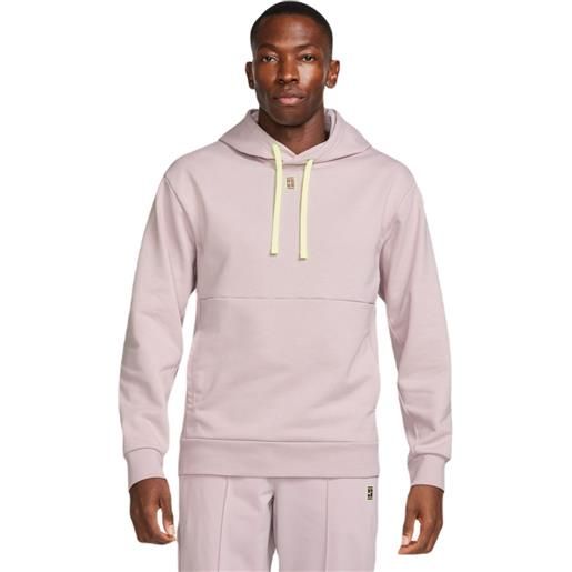 Nike felpa da tennis da uomo Nike court fleece tennis hoodie - platinum violet/barely volt