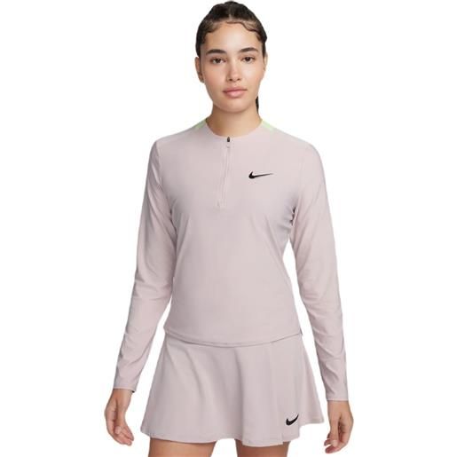 Nike maglietta da tennis da donna (a maniche lunghe) Nike court advantage dri-fit 1/4-zip tennis mid layer - platinum violet/black