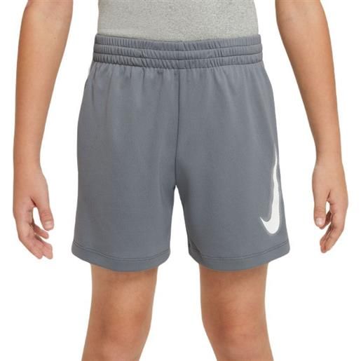 Nike pantaloncini per ragazzi Nike boys dri-fit multi+ graphic training shorts - smoke grey/white/white