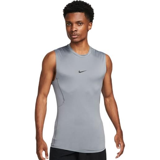 Nike abbigliamento compressivo Nike pro dri-fit tight sleeveless fitness top - smoke grey/black