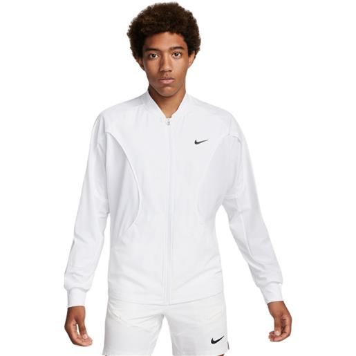Nike felpa da tennis da uomo Nike court dri-fit advantage jacket - white/black