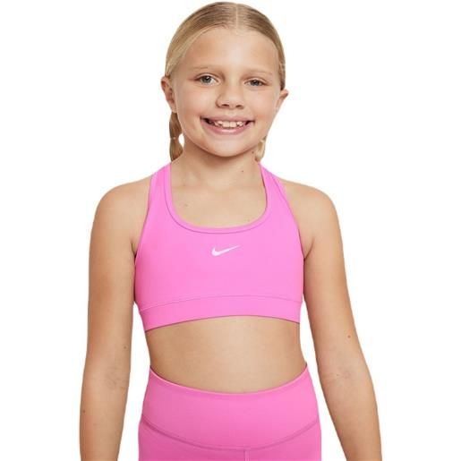 Nike reggiseno per ragazze Nike girls swoosh sports bra - playful pink/white