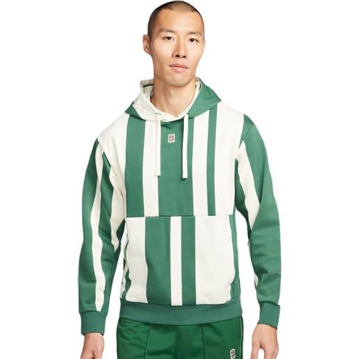 Nike felpa da tennis da uomo Nike court heritage dri-fit fleece tennis hoodie - gorge green/coconut milk