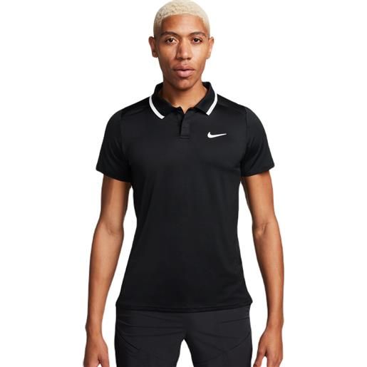 Nike polo da tennis da uomo Nike court dri-fit advantage polo - black/white/white