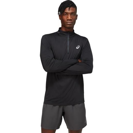 Asics t-shirt da tennis da uomo Asics core 1/2 zip long sleeve top - performance black