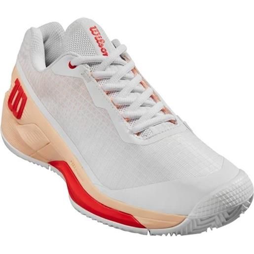 Wilson scarpe da tennis da donna Wilson rush pro 4.0 clay - white/peach parfait/infrared