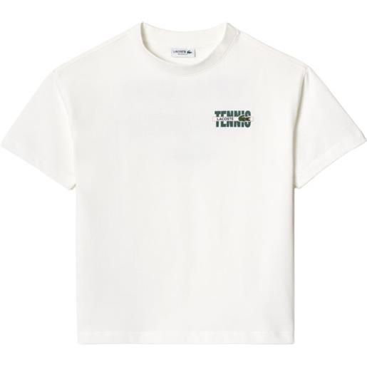 Lacoste maglietta per ragazzi Lacoste cotton back and front print t-shirt - white